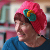 Arty Little Pink Hat With Floral Detail, By Jo's Knits - Parade Handmade
