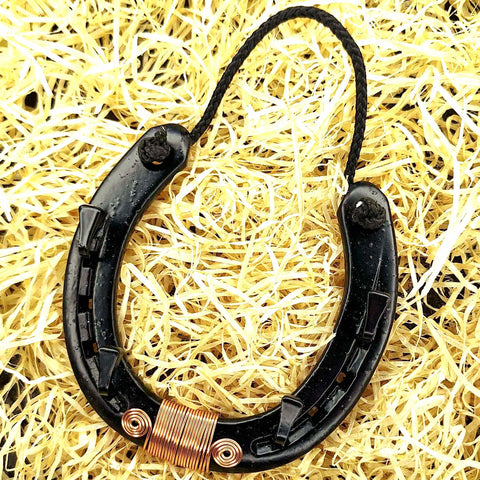 Lucky Horseshoe Keyrack - Black with Copper Spiral by Liffey Forge - Parade Handmade