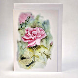 Art Card - Pink Rose - From the Original Watercolour by Nuala Brett- King - Parade Handmade