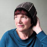 Beautiful Black & Beige Knitted Hat, By Jo's Knits - Parade Handmade