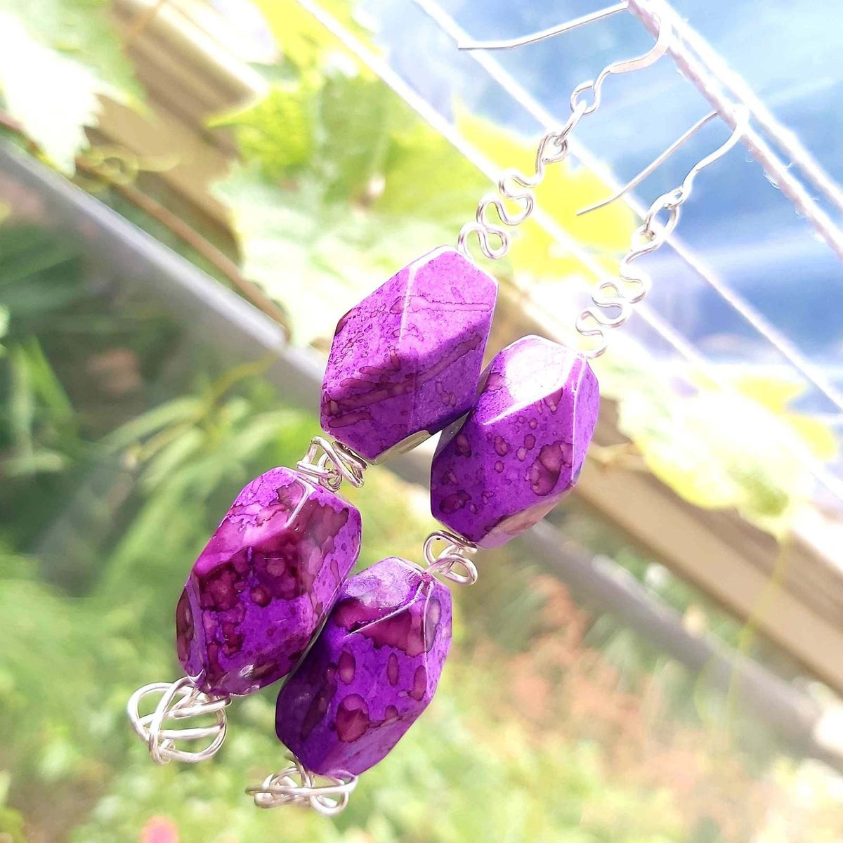 Big store purple earrings
