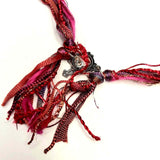 Big Zingy Summer Pendant Necklace - Tibetan Silver Bail - Acrylic Red - Boho Vibe - by Lapanda Designs - Parade Handmade Newport