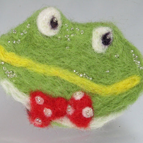 Frog Felt Brooch, The Dapper Frog, By Parade Handmade - Parade Handmade