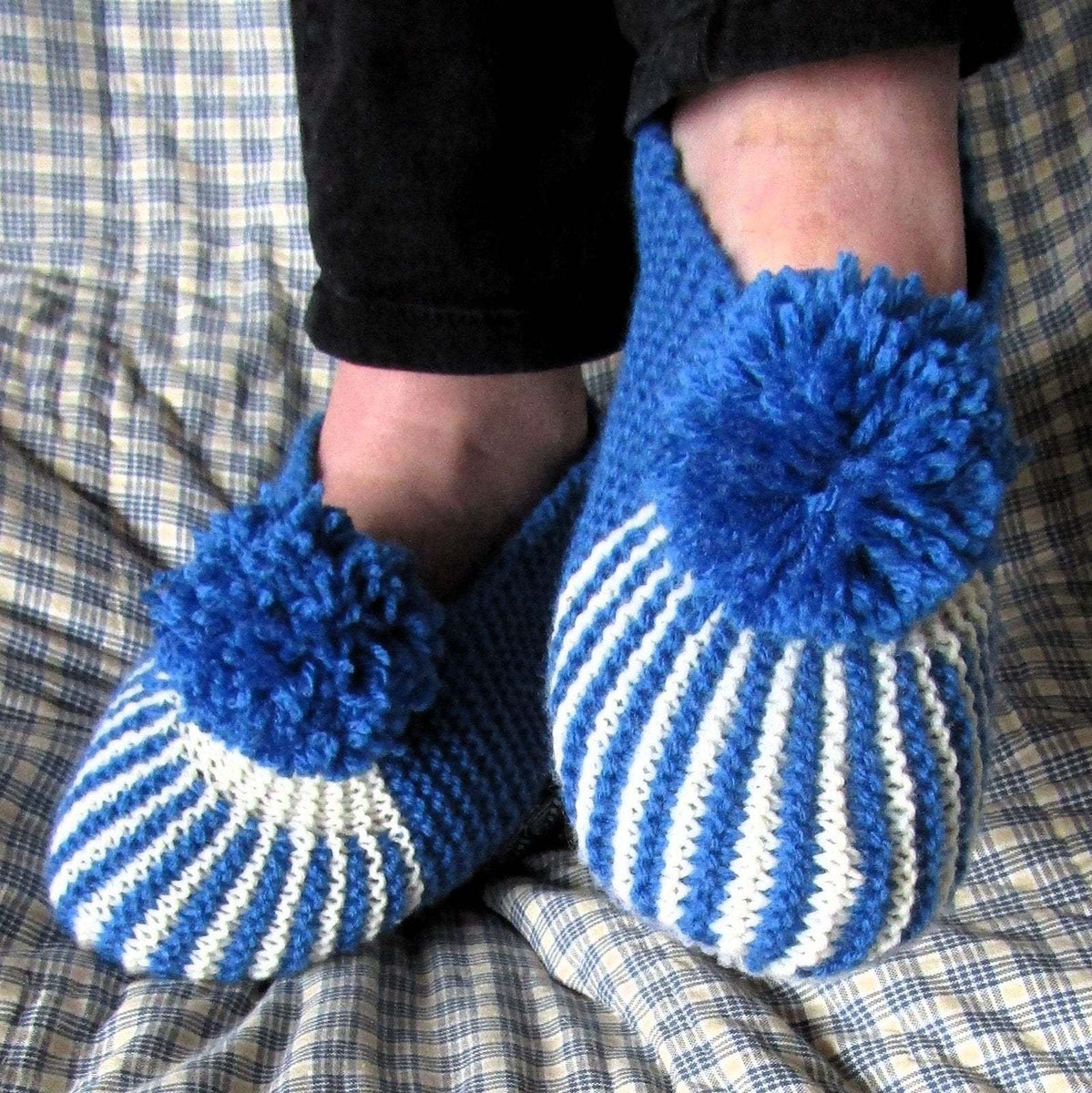 White and hotsell blue slippers
