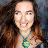 Summer Bonnet Boho Clay Pendant on Knotted 21"/54cm Chords - by Lapanda Designs - Parade Handmade