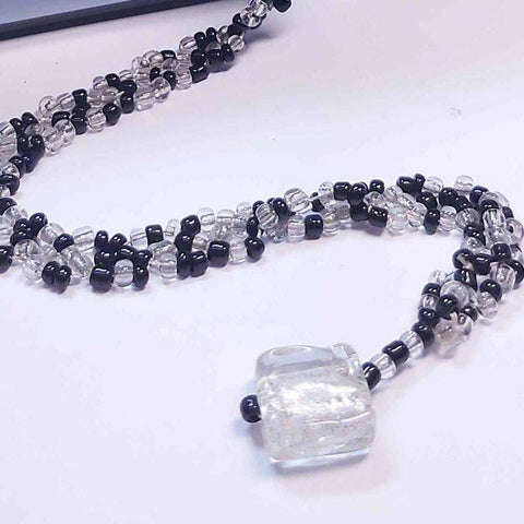 Vintage Style Necklace in Black and Silver, by Lapanda Designs - Parade Handmade