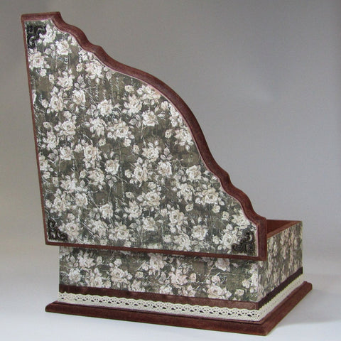 Wooden Napkin Box. Vintage White Floral, By Kira Szentivanyi - Parade Handmade