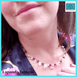 Rock Crystal Necklace with Red Glass Detail by Lapanda Designs - Parade Handmade