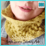 Hand Knit Neck warmer in mustard yellow honeycomb look, by Shoreline - Parade Handmade