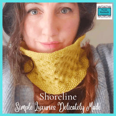 Hand Knit Neck warmer in mustard yellow honeycomb look, by Shoreline