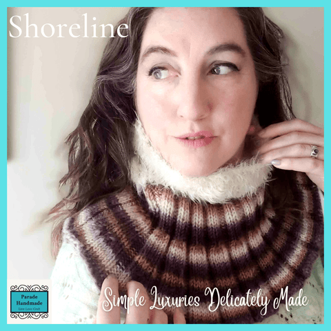 Handknit, luxe woollen collar, cream and beige. By Shoreline - Parade Handmade Ireland