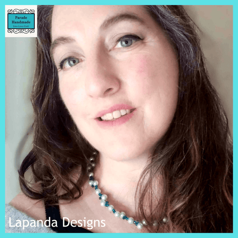 Faux Pearl Necklace in Pale Turquoise by Lapanda Designs - Parade Handmade