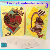 Luxury Handmade Card 2 Pack - Books and Hearts - Parade Handmade