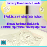 Luxury Handmade Card 2 Pack - Books and Hearts - Parade Handmade