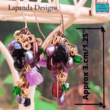 Gemstone Cluster Drop Earrings - Lapanda Designs