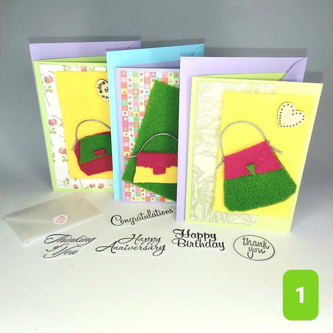 I Love Handbags Luxury Handmade Greeting Cards 3 Pack - Parade Handmade