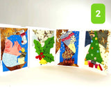 Handmade Christmas Cards - 4 Varied Colourful Designs of Recycled Scraps - 5"x7" - Parade Handmade