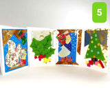 Handmade Christmas Cards - 4 Varied Colourful Designs of Recycled Scraps - 5"x7" - Parade Handmade