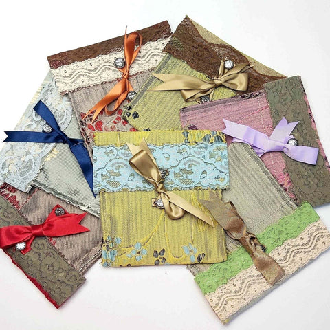 Fabric Card and Letter Sleeve handmade from Recycled Upolstery Remnants  - Parade Handmade