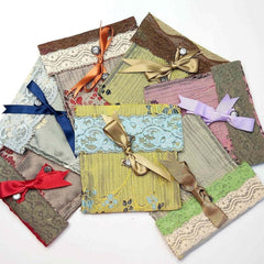 Romantic Vintage Style Stationery Holder handmade from Recycled Upolstery Remnants