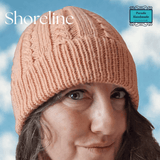 Side view of medium-sized pink wool beanie, ideal gift for lovers of handcrafted knitwear from Shoreline - Parade Handmade