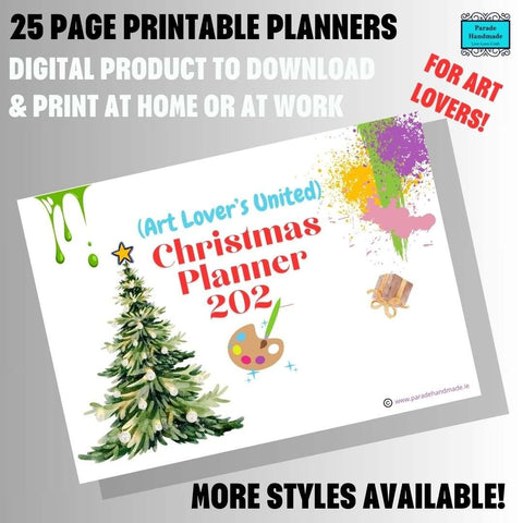 Christmas Digital Download Printable Planner – For Art Lovers - Parade Handmade