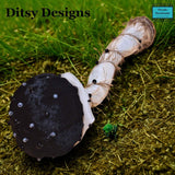  Beaded Black Hanging Mushroom Ornament or Pincushion by Ditsy Designs - Parade Handmade