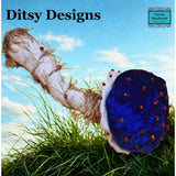 Handmade Blue Velvet Mushroom Keepsake – Beaded Hanging Ornament or Pincushion by Ditsy Designs - Parade Handmade