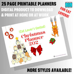 Printable Christmas Planner for Cat Lovers - 25 Page Digital Download