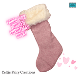 Large Luxury Light Pink Wool Christmas Sock by Celtic Fairy Creations - Parade Handmade 