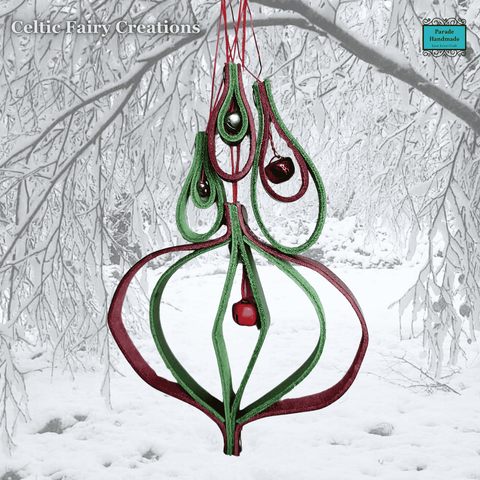Leather Christmas Tree Decoration Set By Celtic Fairy Creations - Parade Handmade