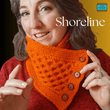Crossover Short Aran Scarf in Vibrant Pumpkin Orange -Parade Handmade