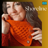 Crossover Short Aran Scarf in Vibrant Pumpkin Orange - Parade Handmade