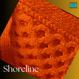 Crossover Short Aran Scarf detail in Vibrant Pumpkin Orange - Parade Handmade