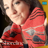 Shoreline Infinity Scarf – Dusky Red and Grey with Sequin Detail  - Parade Handmade