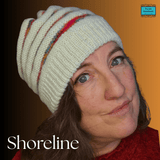 Cream wool beanie with multicolour stripes and concertina ribbed texture - Parade Handmade