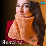 Slip-on wool scarf in salmon pink with folded shape and button finish from Shoreline Crafts - Parade Handmade