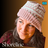 Rose and cream striped beanie with soft texture and snug fit from Shoreline - Parade Handmade