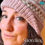 Rose and cream striped beanie with soft texture and snug fit from Shoreline - Parade Handmade