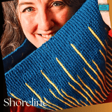 Shoreline handknit loop scarf in teal and sunshine yellow - Parade Handmade
