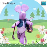 Morgan – The Golfer Mouse: A Miniature Mouse Keepsake in felt with golf gear by Ditsy Designs - Parade Handmade