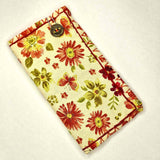 Pretty Handstitched Floral Pouch Phone Holder Lined - Parade Handmade