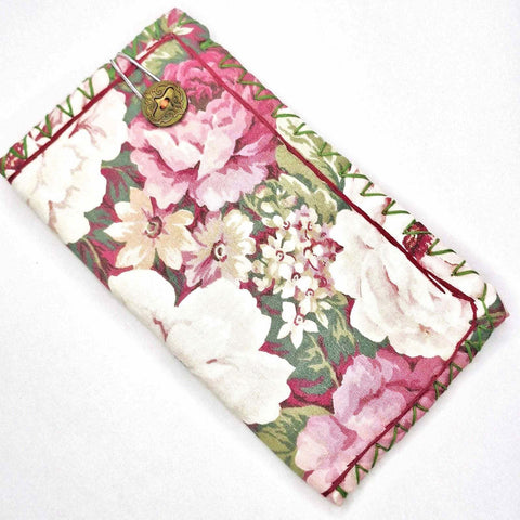 Pretty Handstitched Floral Pouch Phone Holder Lined - Parade Handmade