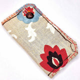 Pretty Handstitched Floral Pouch Phone Holder Lined - Parade Handmade