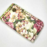 Pretty Handstitched Floral Pouch Phone Holder Lined - Parade Handmade