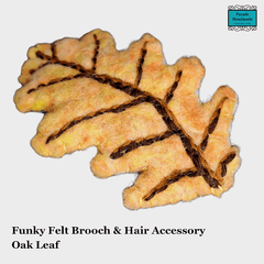 Handcrafted Oak Leaf Felt Brooch and Hair Clip