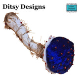 Handmade Blue Velvet Mushroom Keepsake – Beaded Hanging Ornament or Pincushion by Ditsy Designs - Parade Handmade