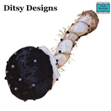 Handmade Black Velvet Mushroom Keepsake with white cotton stalk – Beaded Hanging Ornament or Pincushion by Ditsy Designs - Parade Handmade