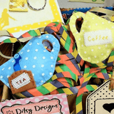 Coffee Bookmark - Fairy Door Charm - Doughnut Keyring - Tea Fridge Magnet by Ditsy Designs - Parade Handmade