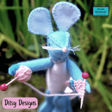 Maggie the Mindful Knitter – Miniature Mouse Keepsake by Ditsy Designs - Parade Handmade